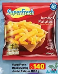 SUPERFRESH DONDURULMUŞ JUMBO PATATES 1000 G fiyat ve kampanya bilgisi